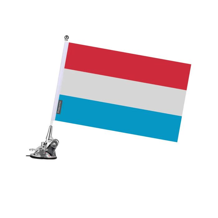 Drapeau - Luxembourg - 27 X 35 Cm - Mât À Ventouse - Polyester - Impression Recto/verso
