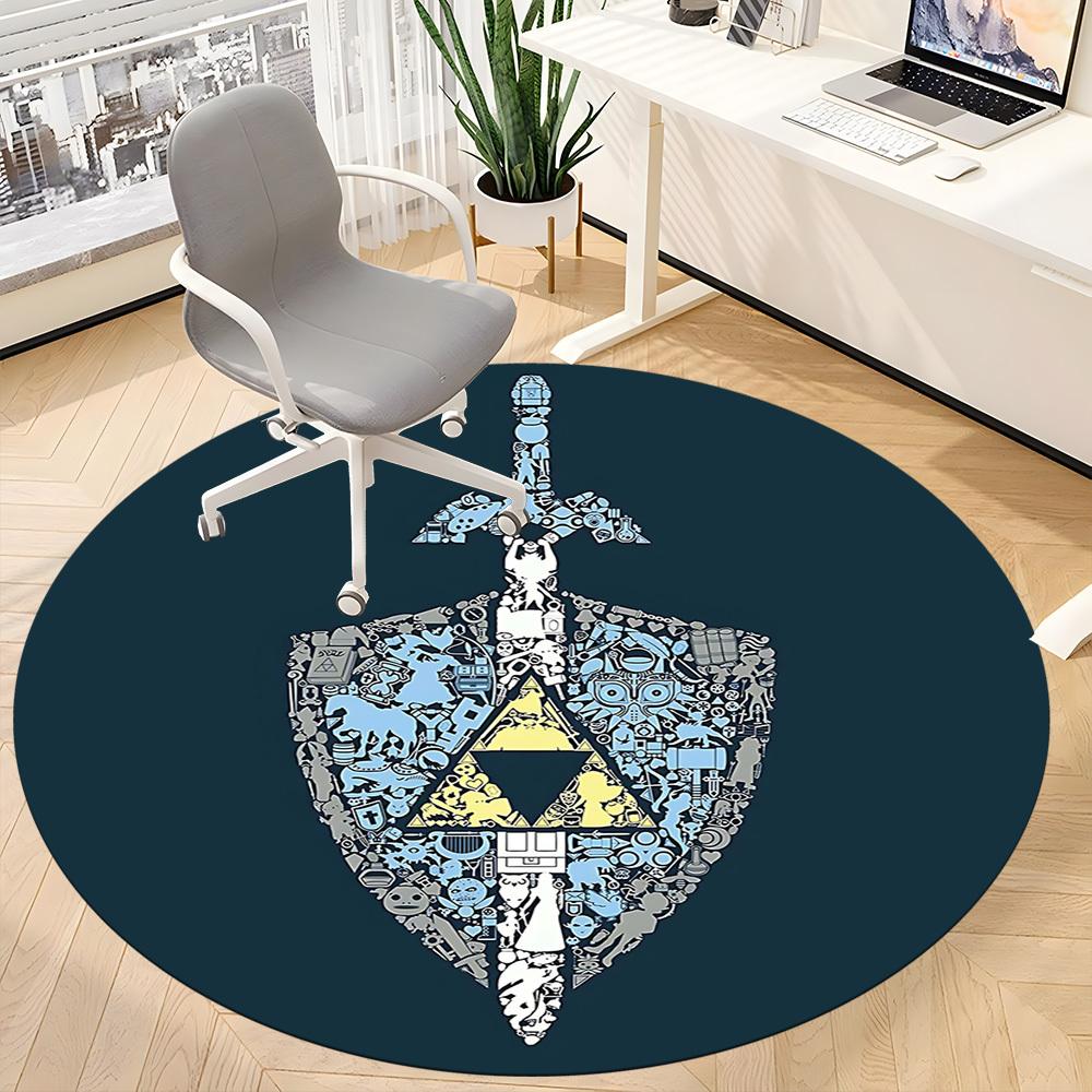 1pc Legend Office Round Area Rug, Under Office Chairs Bedroom Living Room Home Decor, Room Decoa1016247