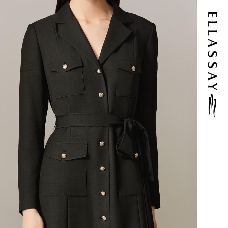 ELLASSAY Merino Wool Single-Breasted Long Sleeve Dress