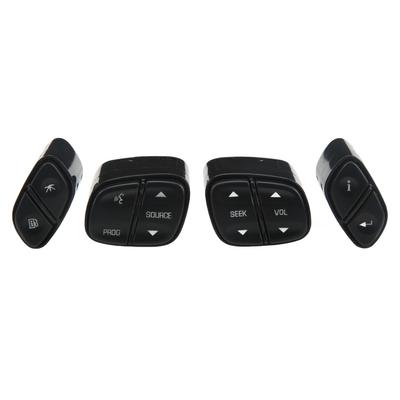 4-teiliges Lenkradschalter-Tastenset 21997738, Ersatz für Silverado 1500 2003?2009 Schwarz