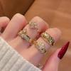Medieval Retro Full Diamond Zir*****Pen Ring Women'S Daily Wear Gentle Wind Niche Design Ring