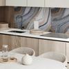 Self-adhesive Vinyl Wall Covering with Graphics for the Kitchen 100x50 cm Abstract Waves with Glow