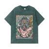 275 GSM Washed T-shirts 100% Cotton Demon Slayer V96 Inosuke Print Unisex Heavy Cotton T Shirt