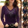 Women's Fashion Casual Long Sleeve V Neck Blouses & Shirts