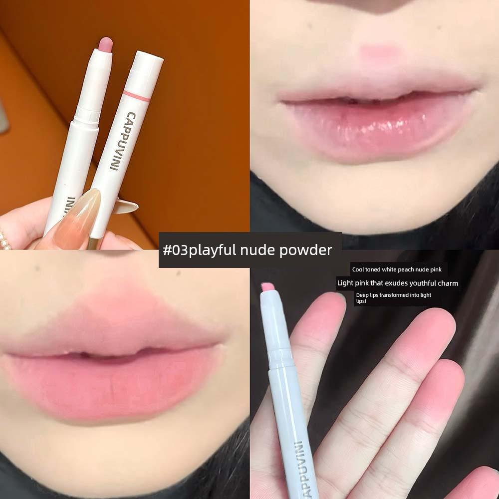 Rose Pink Lipstick Lip Glaze Korean Style Women's High Cloud Lip Mud Women's Team Color No Stain on Cup Lipstick Pseudo Plain Matte Lip Light Mist