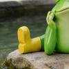 Decorative Frog Statue for Patio Sitting Resin Stretching His Legs Ornament Garden Pool Decor Figurine Outdoor Indoor Plant Pot Desk Shelf Decoration