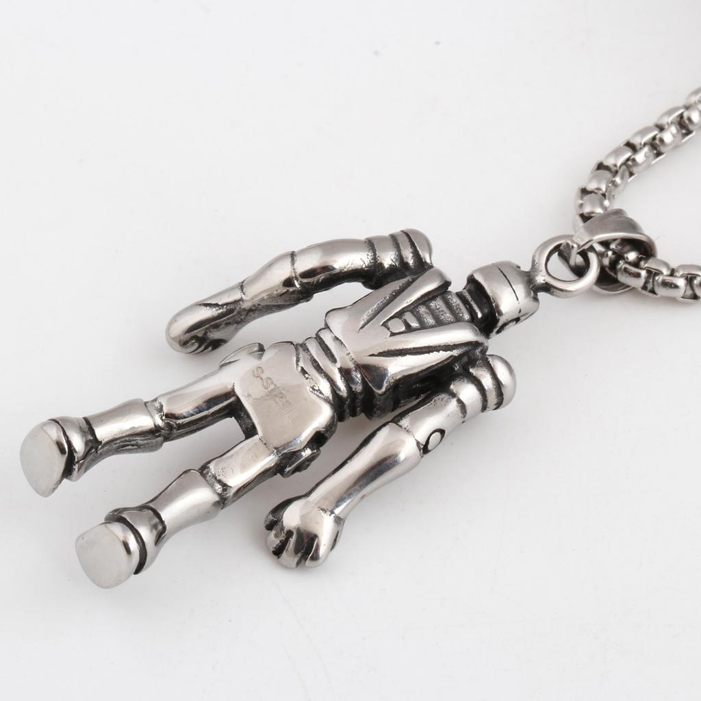 European and American Cyberpunk Style Hip-hop Versatile Deformable Robot Men's Titanium Steel Necklace Pendant