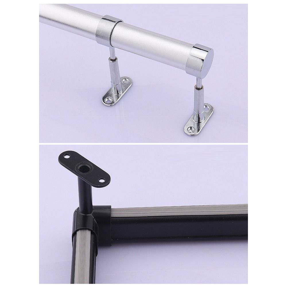 Zinc Alloy Pipe Bracket Half/All Pass Black Silver Gold Corner Flange Seat Inner Dia.16mm Ceiling Fixed Wardrobe Hanger