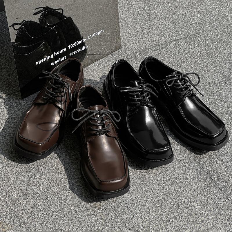Fashion 2025 Men Business Leather Shoes Attire Cowhide Height Increasing Commuting Shoes Men British Suits Groom Wedding Party Shoes