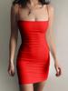 European and American Summer Sleeveless Solid Color Women's Bodycon Dress