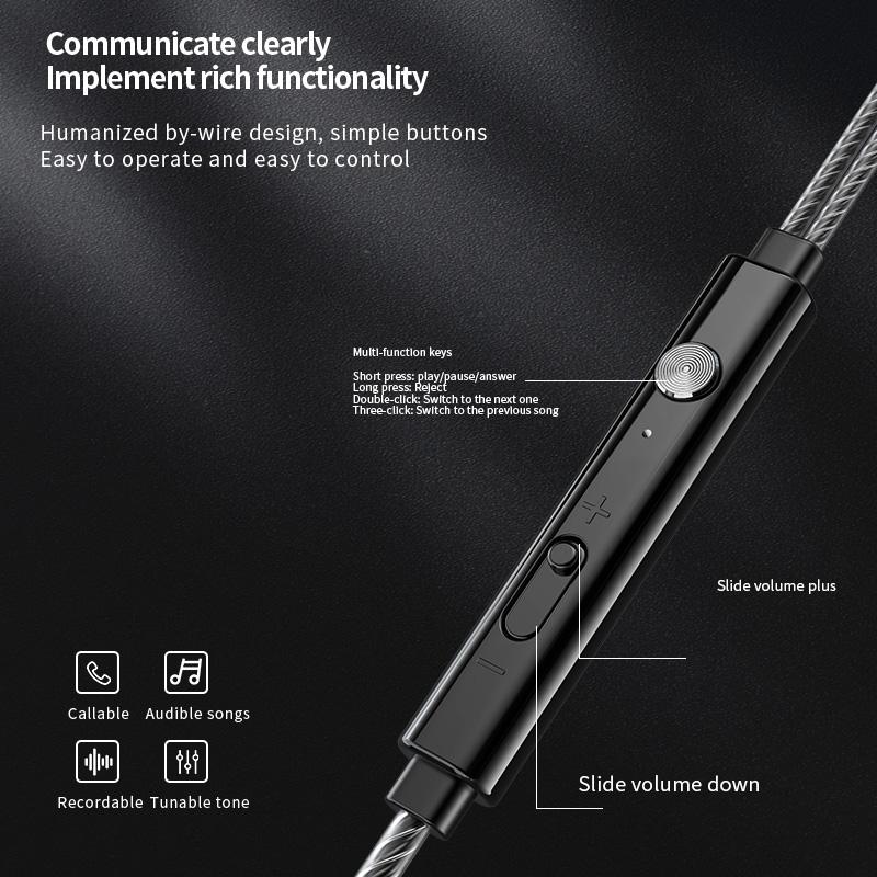 NEW HiFi Sound Bass 3.5mm In-Ear Wired Headphones with HD Mic Dynamic Earphones Noise Reduction Earbuds Sports Gaming Headsets