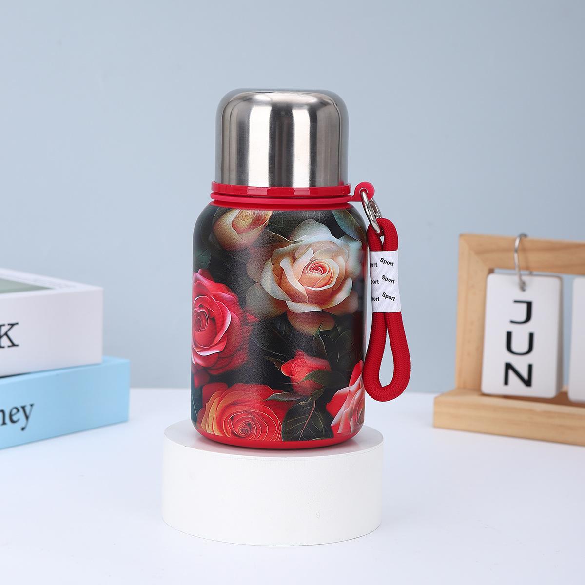 

Высокий уровень внешнего вида большой емкости термос чашка из нержавеющей стали тонкий узор портативная чашка для воды с портативной чашкой 600ml