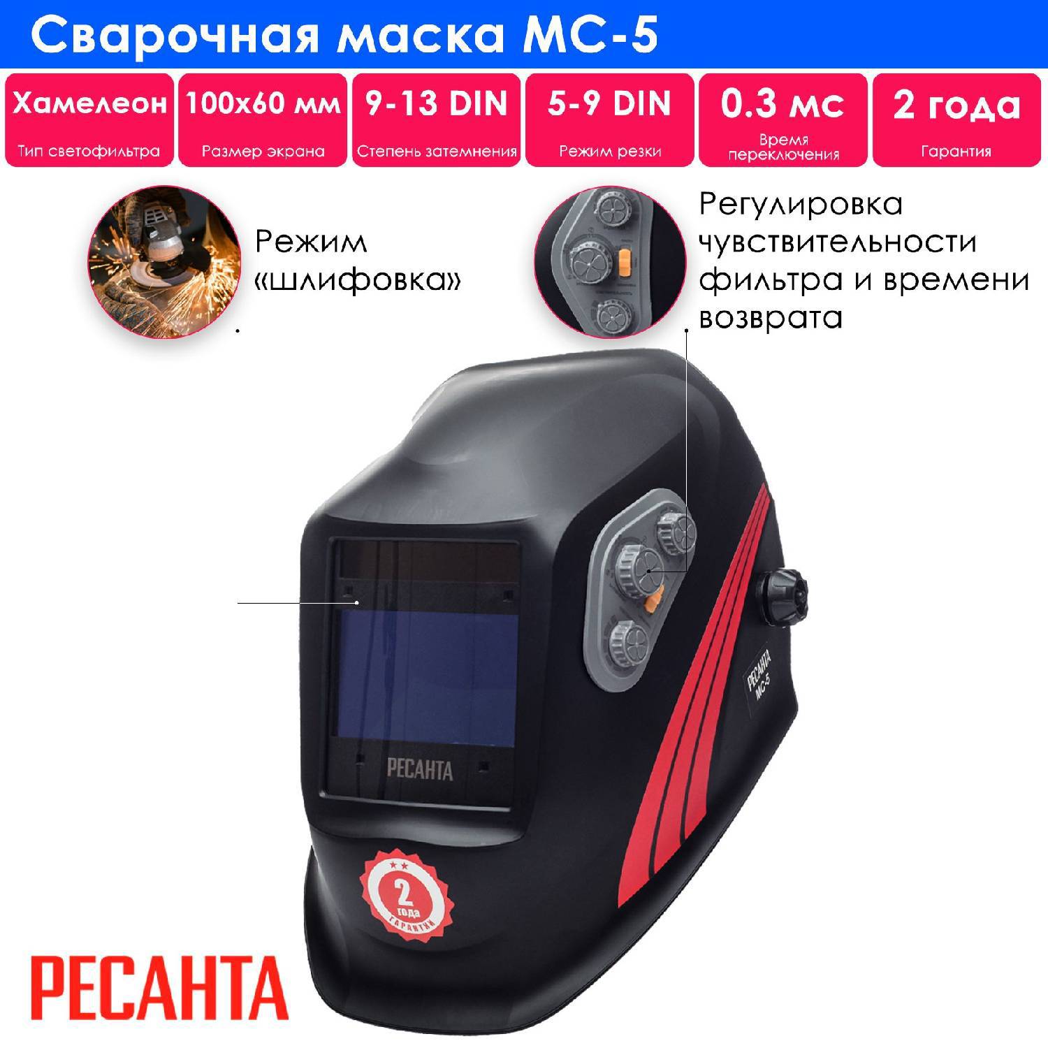 

Маска сварщика Ресанта МС-5