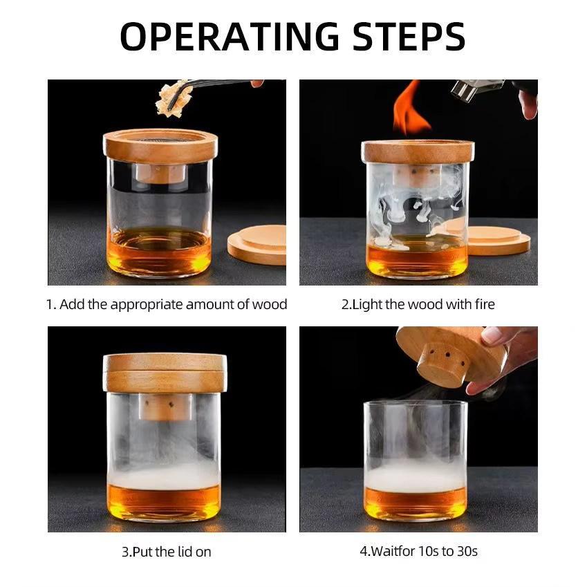 Whiskey Smoker Infuser Kits Wood Chips Bourbon Cocktail Old Fashioned Birthday Gifts For Men Father’s Day Husband Drink Lover 