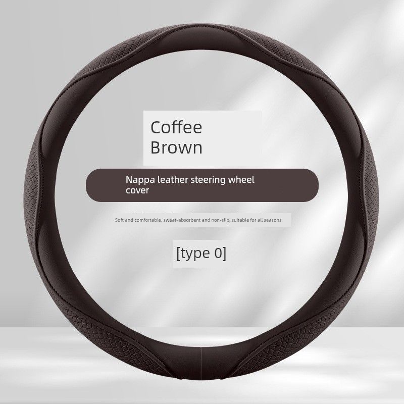 New Car Steering Wheel Cover, Universal for All Seasons, Morandi Color Series, Comfortable and Soft Nappa Leather Steering Wheel Cover