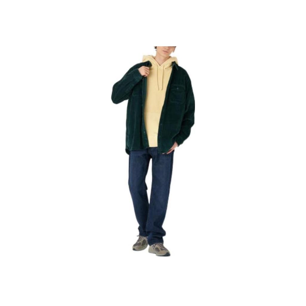 Levis Solid Color Corduroy Single-Breasted Long Sleeve Shirt Men shirts Dark-Green 19573-0168