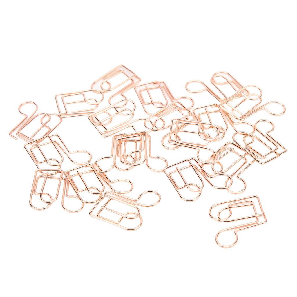 20 Paper Clips Cute Musical Note Shaped Durable Rustproof Paper Clips for Paperwork Ideal for Home