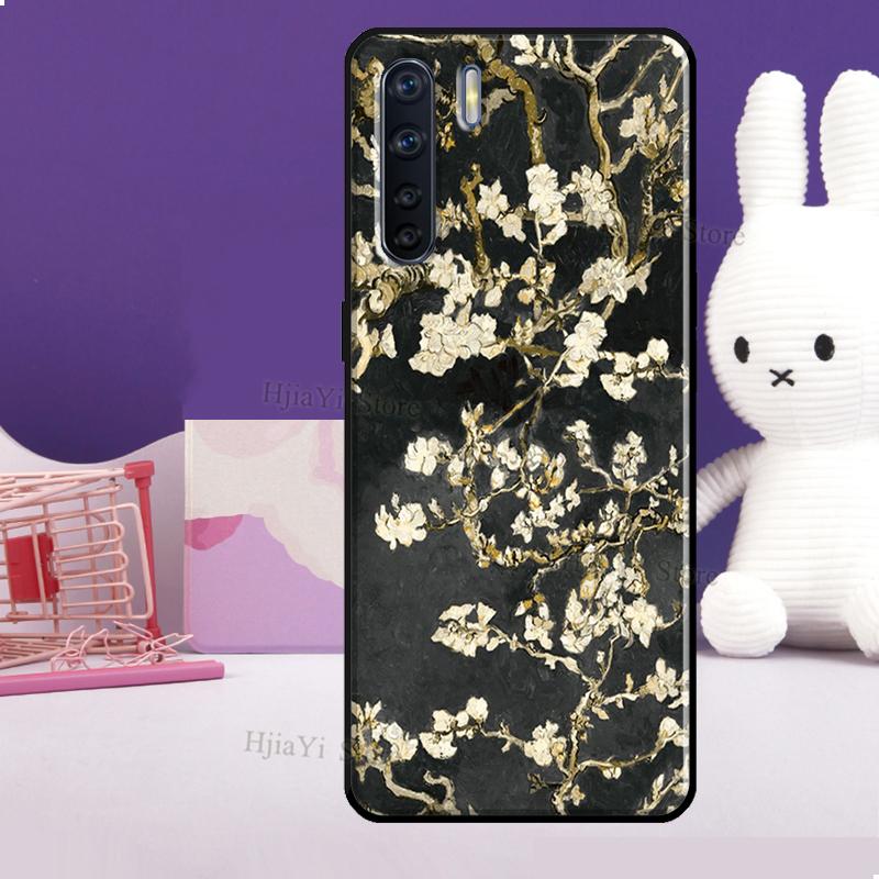 Blossoming Almond Tree Case For OPPO Reno 5 Lite 2Z 2F A5 A9 A53 A53S 2020 A52 A72 A1K A15 A83 A94 A74 A54 Coque