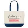 Tote Bag - PLANETEE - Large Tote Bag - Blue - Archaeologist On Holiday - Cotton 40x45 Cm