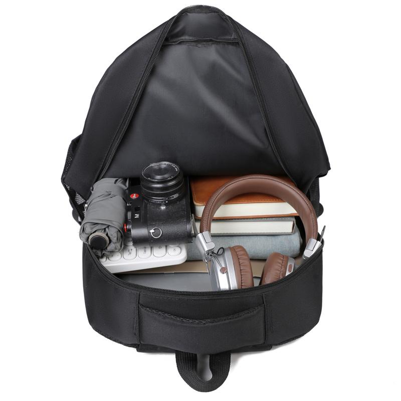 Functional School Bag Backpack with Multiple Zipped Compartments Mesh Side Pocket