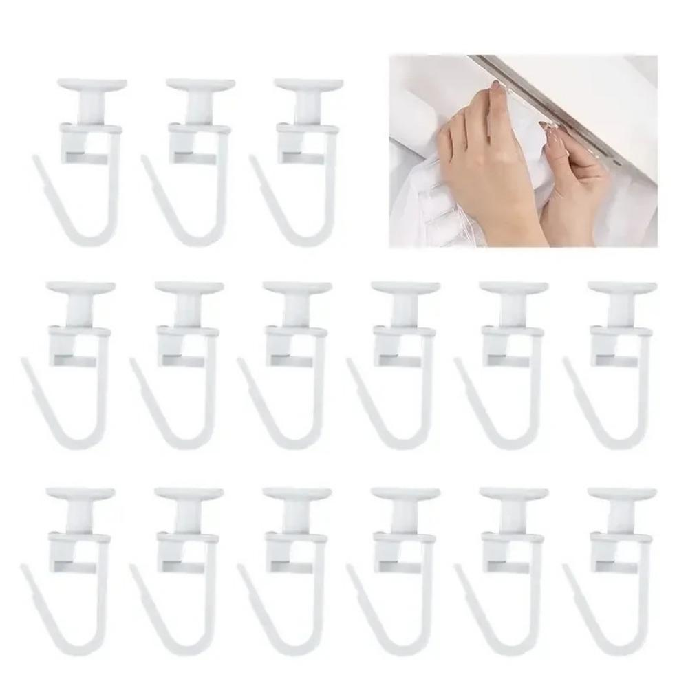 100pcs Replacement Curtain Track Mute Slider White Clip Ring New Hanging Hook Room Shower Curtain