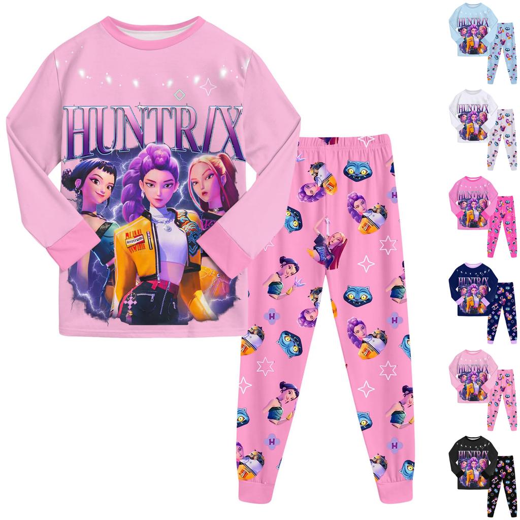 Children's Fashion Suit Skirt Round Neck Long Sleeve Top Pants