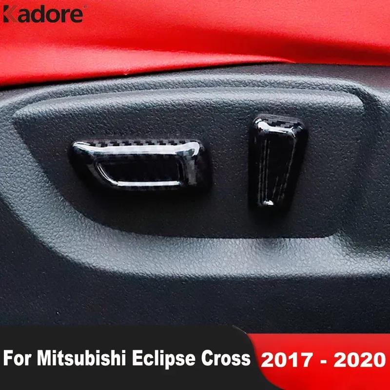 Car Seat Adjustment Switch Button Cover Trim For Mitsubishi Eclipse Cross 2017 2018 Carbon Fiber Interior Accessories