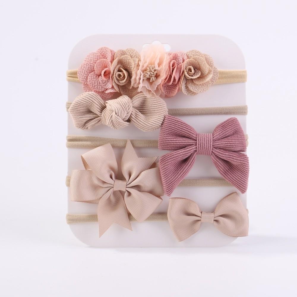 10Pcs Luxury Nylon Elastic Headband Flower Lace Hair Ties  for Baby Girl Infant Newborn Toddler