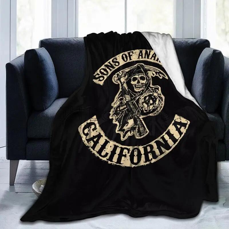 Sons of Horror Drama Anarchy Flannel Fleece Throw Blanket for Sofa Bed Couch Soft Air Conditioner Blanket All Season 80x60 Inch