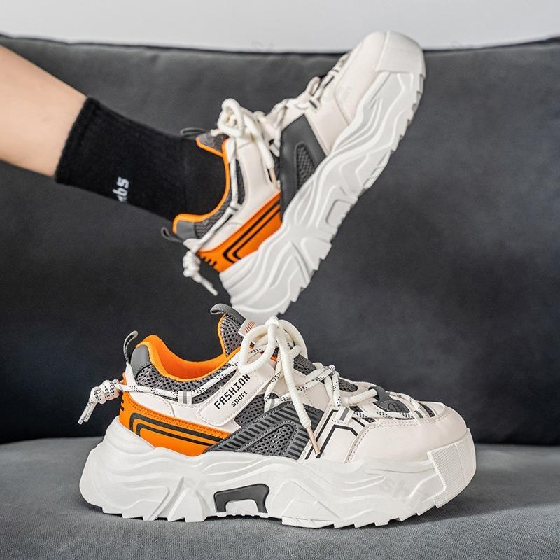 Fashion Men's Niche Mesh Breathable Casual Thixk Soled Shoes 2025 Autumn New Fashion Trend Versatile Comfortable Low Top Chunky sneakers