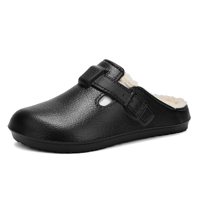 Womens Men Clogs Winter Mules Slip On Nurse Shoes Work Garden Slippers With Cotton Lined Outdoor And Indoor Soft Cotton Shoes