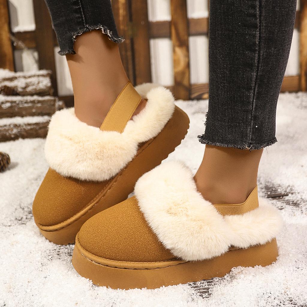 2025 Winter Snow Boots Women's Two Wear Semi-support Women's Thick-soled Women's Fleece Warmth and Wear Plush Elastic Bands