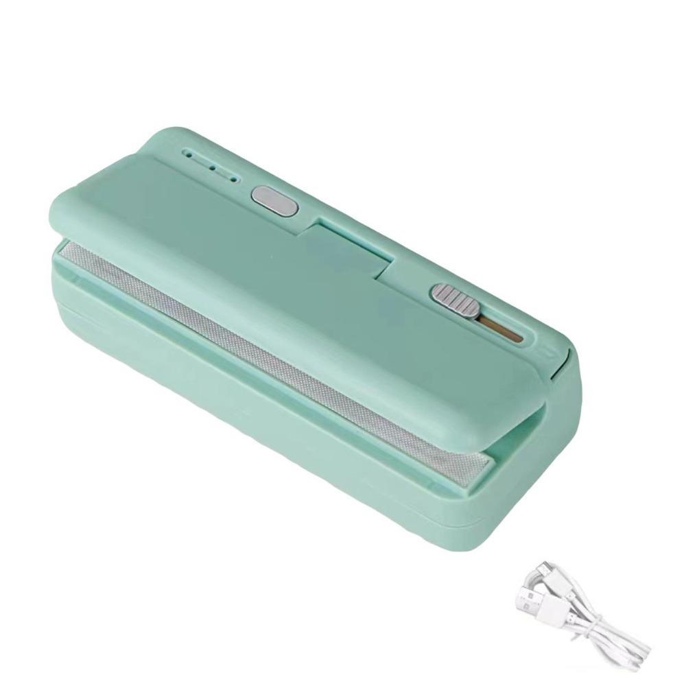 

Rechargeable Heat Bag Sealing Machine 2 in 1 Plastic Bags Sealer Packaging Sealer Private Bakery зелёный