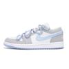 Air Jordan 1 Slip Resistant Coverage Low Top Vintage Basketball Shoes Women's Gray Blue DC0774-105(Team59-)