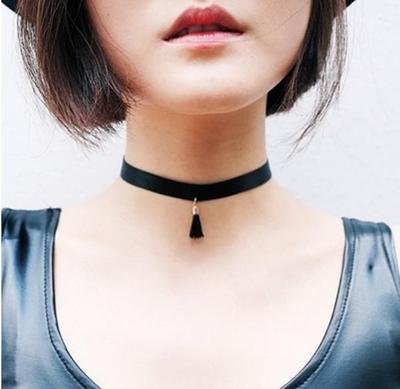 Collana girocollo bohémien con nappe in velluto stile coreano per donna