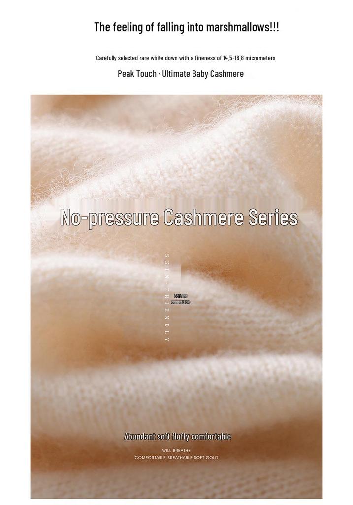 Lekasha Women's Cashmere Goat Wool Twelve-Needle Half-High Collar Sweater - Autumn/Winter Base Layer