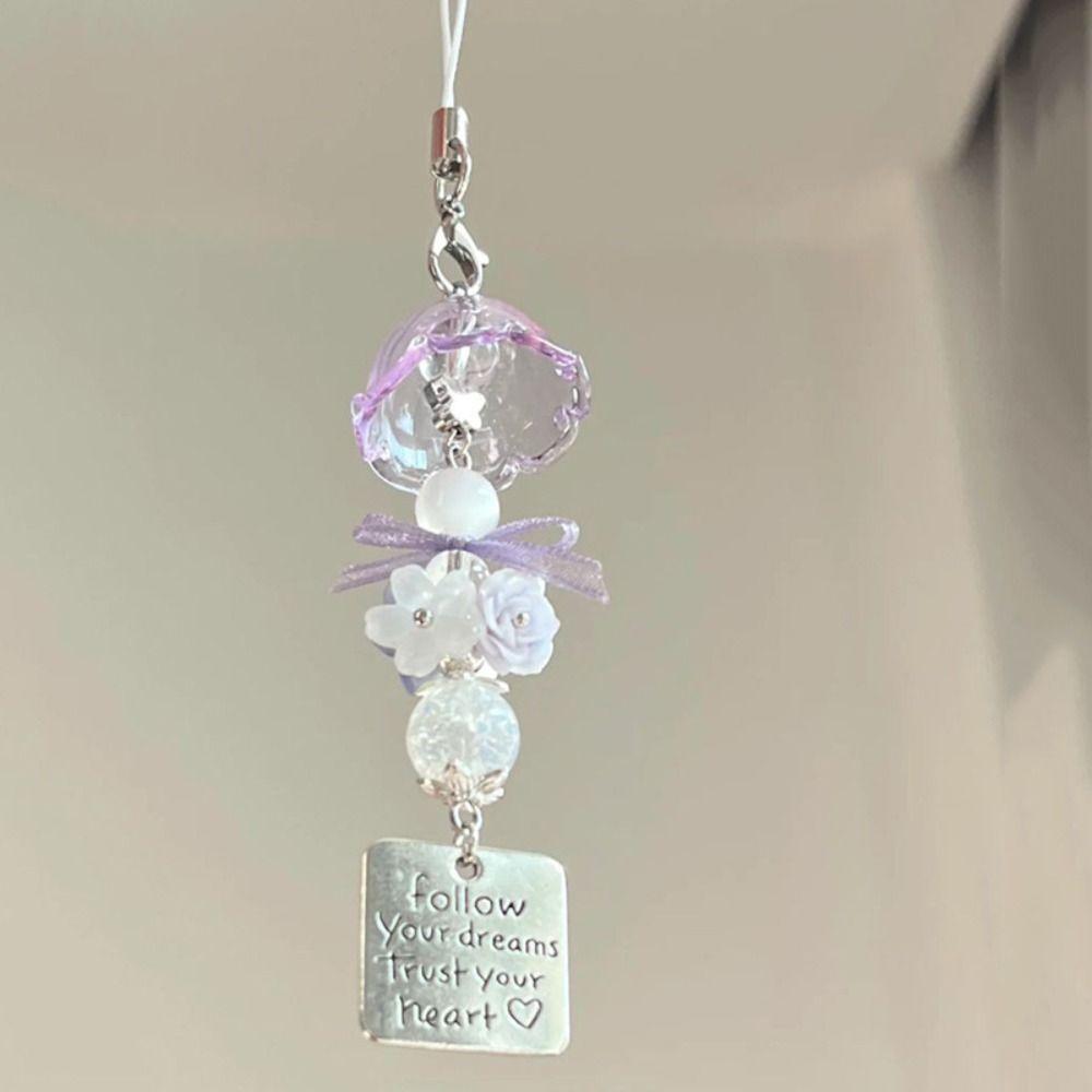Jellyfish Y2K Jellyfish Mobile Key Chain Sea Shell Fish Phone Charm Keycord Mobile