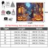 Party Backdrop Halloween Flat Spooky Witches Pumpkins Skeletons Hanging Round Photo Booth Decor Party Decor