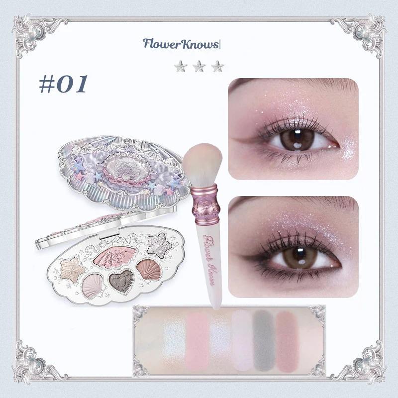 Little Angel Flower Knows Eyeshadow Palette Eye Glitter Make Up Palette Long Lasting 9 Color Eye Shadow For Girl And Women
