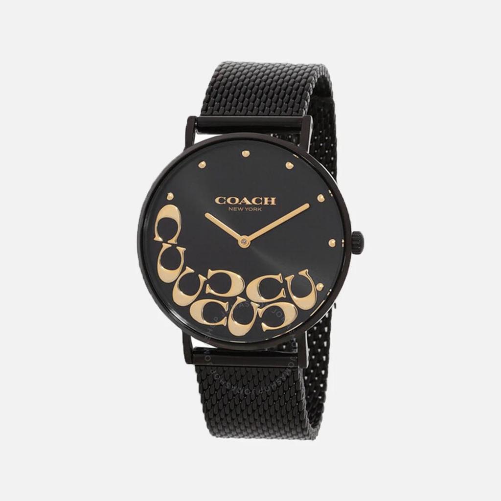 COACH Women's Perry Black Stainless Steel Mesh Bracelet Watch, 36mm 14503826