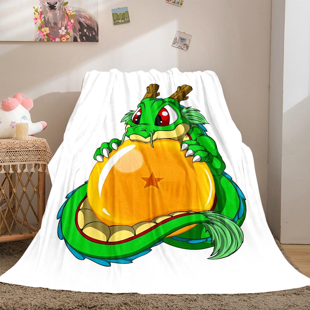 1 Stück Shenron Druck Flanelldecke, Hohe Qualität für alle Jahreszeiten, Heimdekoration, Wärme und Komfort, Perfekt für Weihnachtsgeschenke