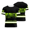 Customized Name Reflective T Shirt For Men Summer Loose Safety Workwear Round Neck Short Sleeve Tees American Flag Printed Tops