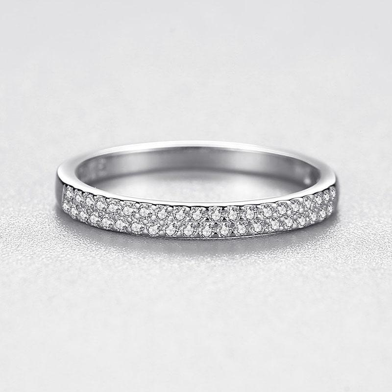 Tancise Classic 925 Sterling Silver  Zircon Ring Ladies Jewelry Wedding Promise Party Gift