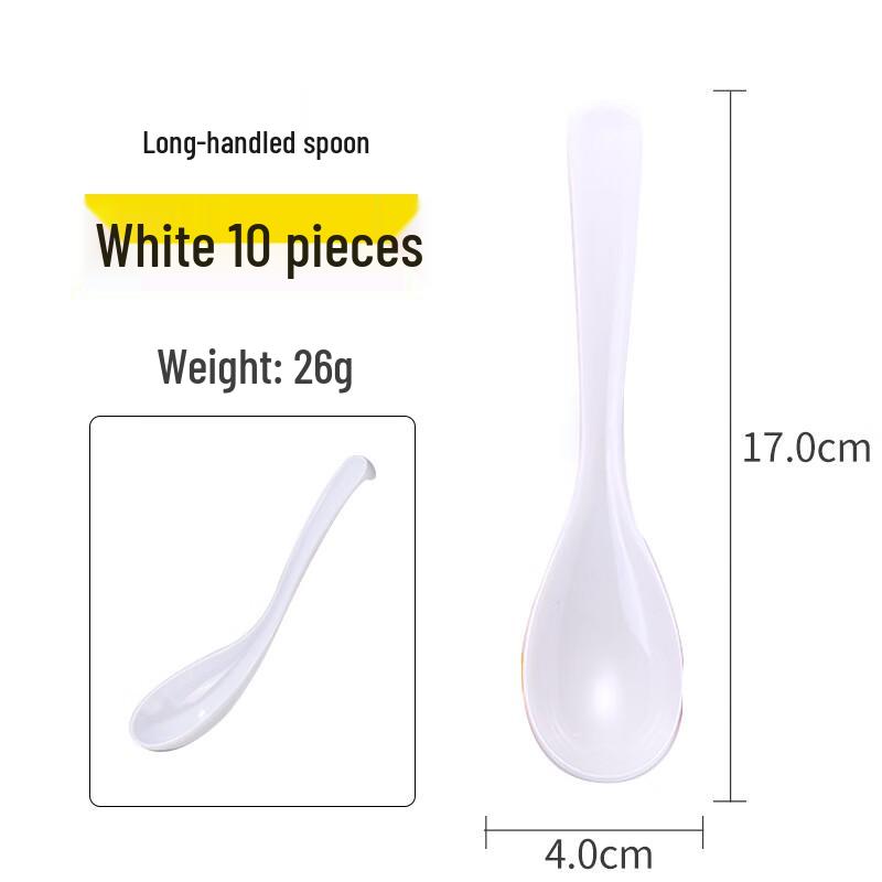 MOLUONA A5 Melamine Long-Handled Soup Spoons, 40-Pack
