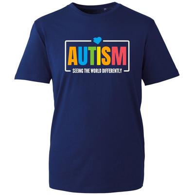 Autismus T-Shirt Die Welt anders sehen Gesundheits Oberteil Herren Unisex Geschenk T-Shirt