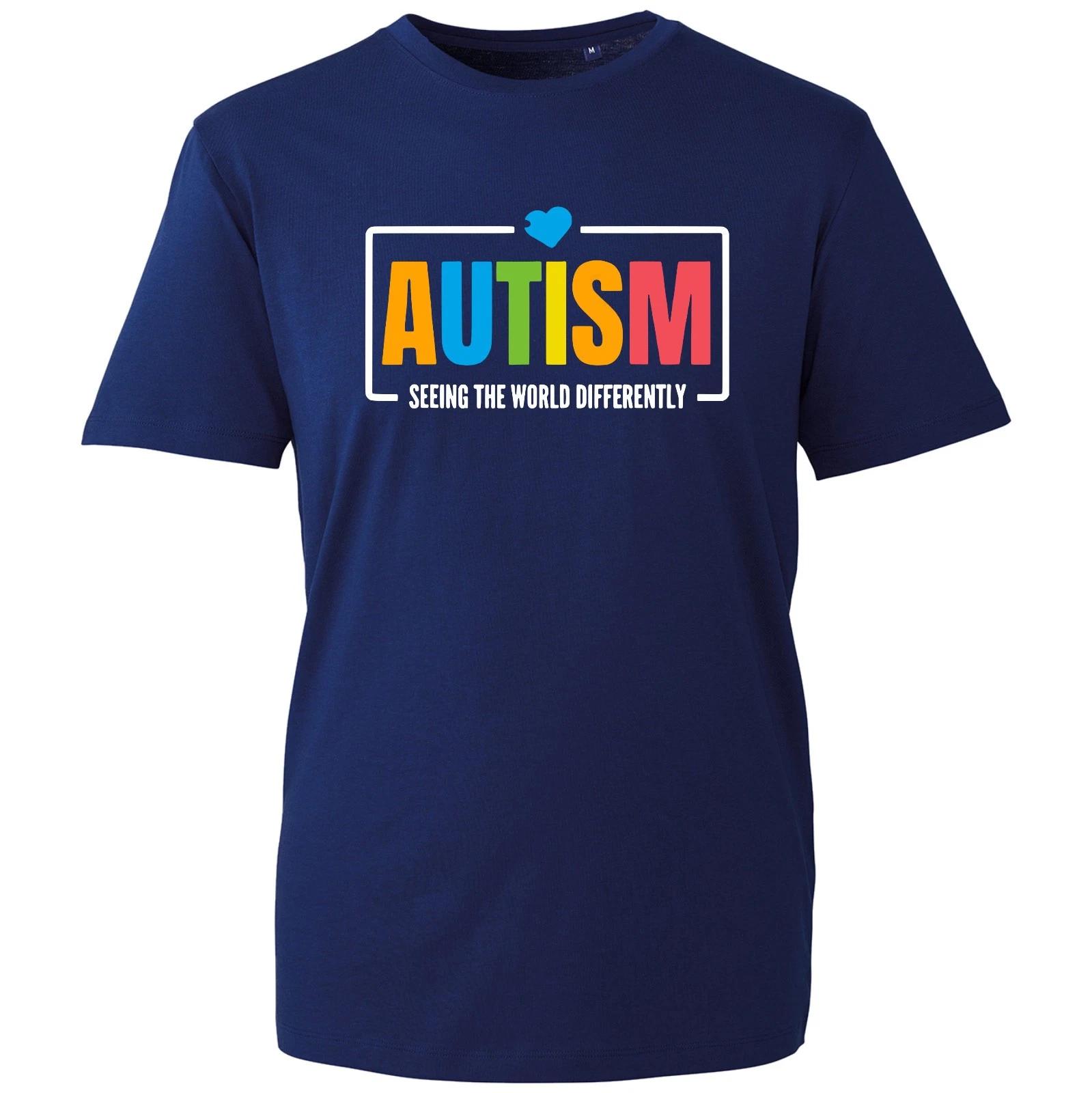 Autism T-shirt Seeing The World Differently Health Top Men s Unisex Gift Tee 3XL