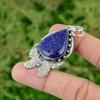 Töchtertag Angebot Lapislazuli Edelstein Lünette Boho Anhänger Schmuck 925 Silber