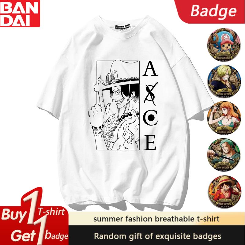 ONE PIECE Peripheral Clothes Boys Nika Luffy Fivespeed Sauron Trend Loose Mens and Womens Summer Trend Shortsleeved Tshirt