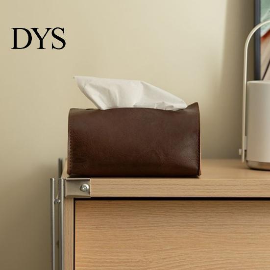 Sturdy Leather Box PU Tissue Box, Foldable Retro Style Holder, Storage Organizer Decorative Desktop Organizer, for Office Desk Home Car Decor