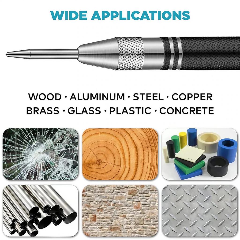 Automatic Center Punch Woodworking Metal Steel Hole Self Pin Mark Spring Loaded Dent Marker Hand Tool Carpenter